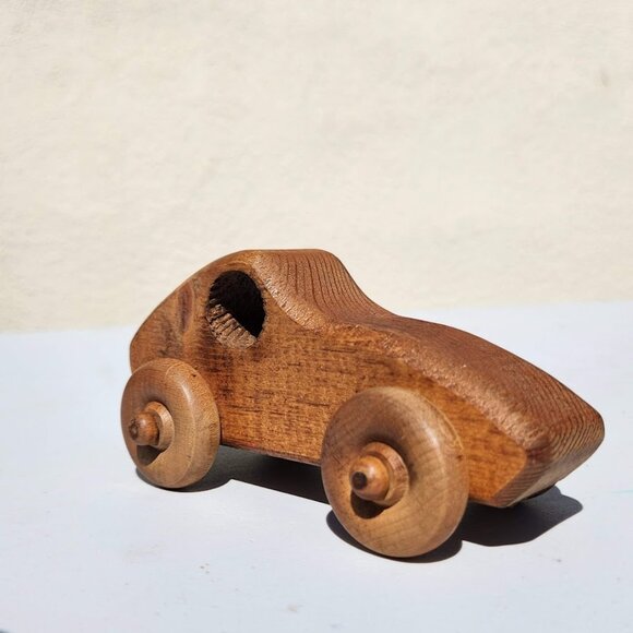 Handmade Toy Car Hand Crafted Race car push Decor Montessori Waldorf Minnesota S - Picture 4 of 12